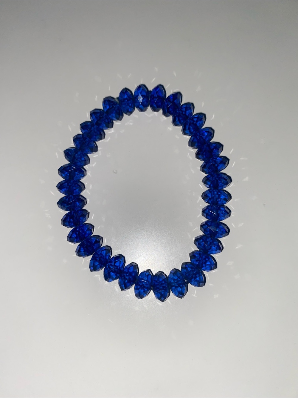 Blue Crystal Stretch Bead Bracelet
